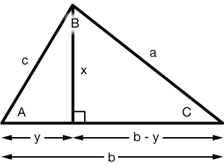 right angled triangle formula