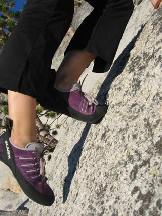 climbing shoe smear